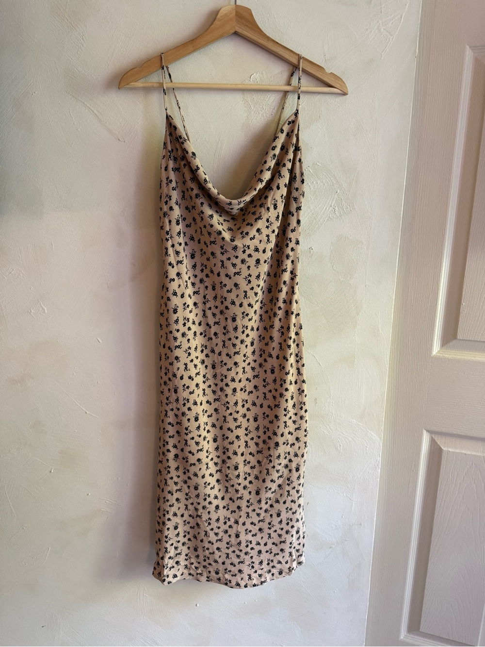 Spring Haze LA | Floral Slip Maxi Dress | Cream Black | Small | Made in USA